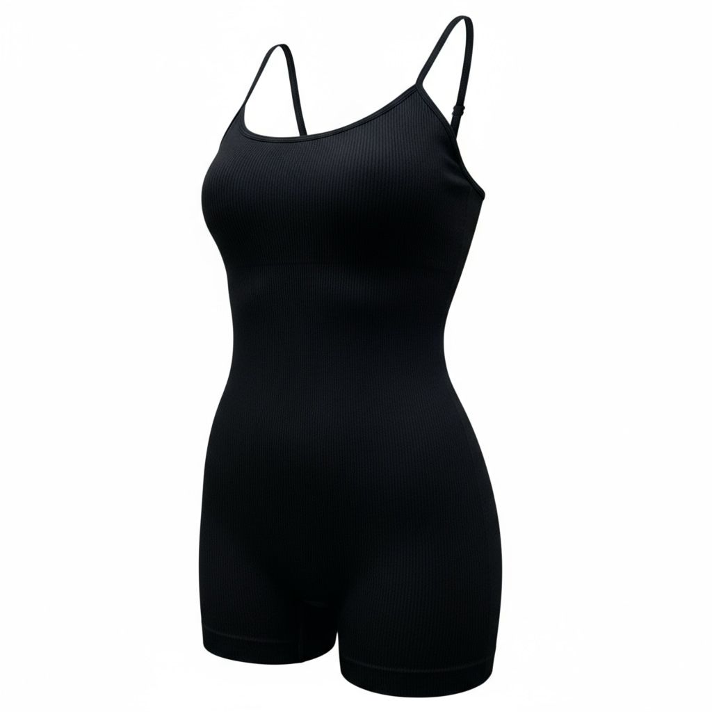 Macacão Canelado Preto