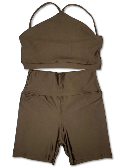Conjunto com Shorts Marrom
